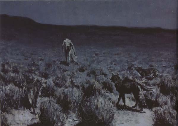 Frederic Remington Calling the Moose (mk43) Norge oil painting art